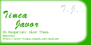 timea javor business card